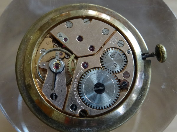 Peseux 320 rotvergoldet Uhrwerk gebraucht als Ersatzteilspender